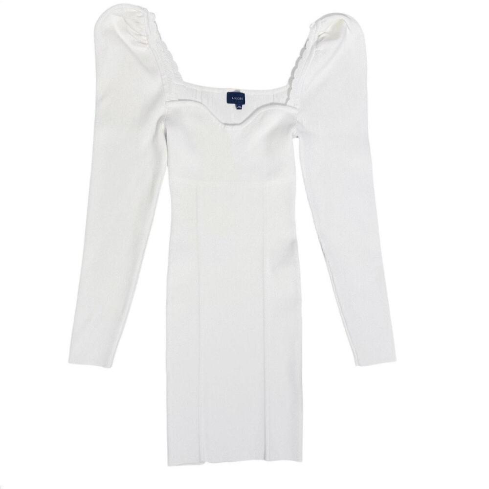 Revolve Majorelle Elmore Mini Dress Fitted Long Sleeve Size Small White NWOT - Picture 2 of 9